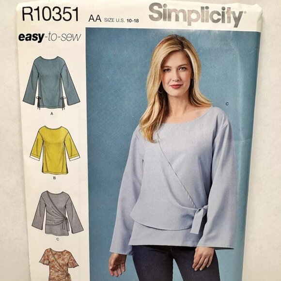 Simplicity 8986 / R10351 Draped Blouse ~ Misses Sz 10-18 - Sewing Pattern - Picture 1 of 2